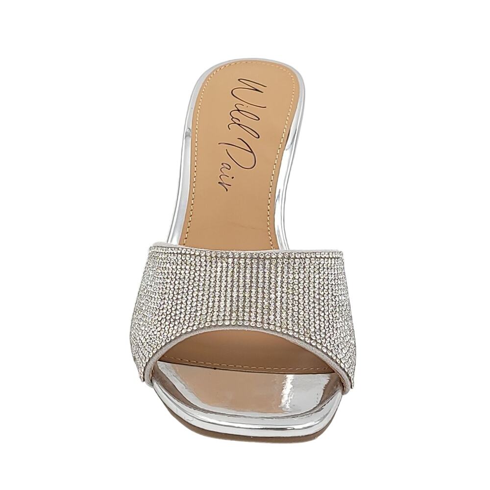 Wild Pair Women Luuna 2 Tall Heel Slide Sandals US 6M Crystal Silver - Picture 4 of 6